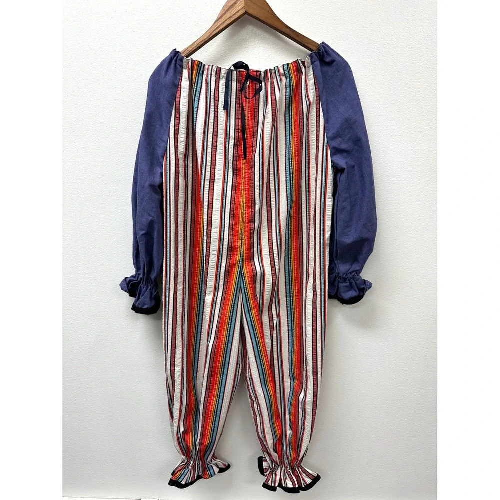 Handmade Clown Jumpsuit Red Pom Pom Clowncore Kidcore OS